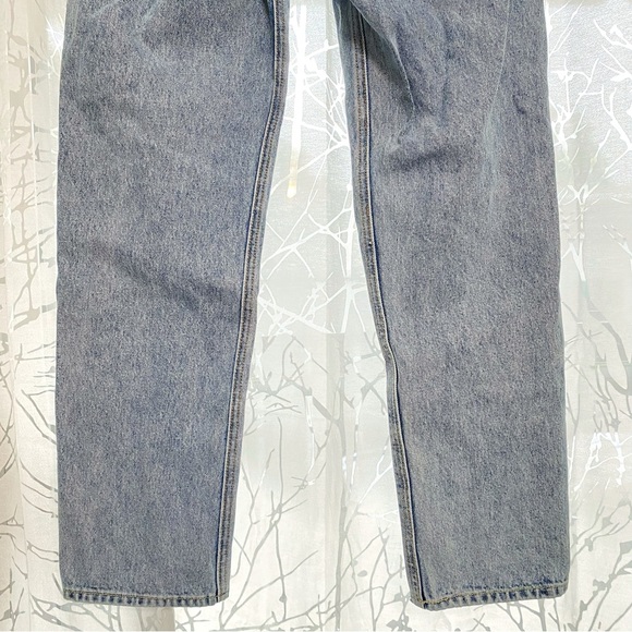 GRLFRND long leg zipper down the line ANDREA straight leg high rise BLUE JEANS - Picture 8 of 14
